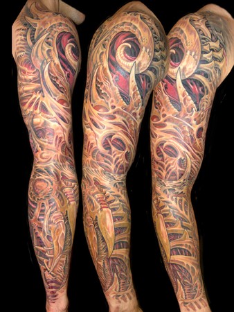 Bioorganic Arm Tattoos Design for Men
