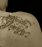 Gothic Name Tattoos With Stars Around It
