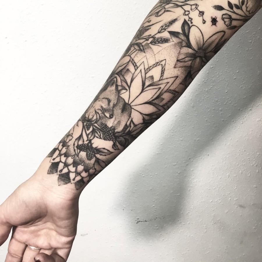 nature-isnpired-sleeve-tattoo-by-v-shevchenko