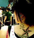 Cute Nautical Star Girls Tattoo Design on Back