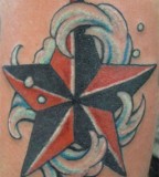 Nautical Star Arrounded by Cloud Tattoo Design