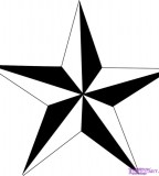 Black And White Nautical Star Tattoos