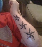 Triple Nautical Star Tattoos