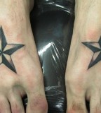 Stylish Nautical Star Men Tattoo on Foot