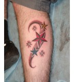 Beautiful Nautical Star Colored Tattoo Design Picture 