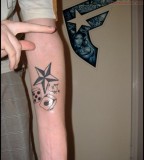 Awesome Tribal Nautical Star Tattoo Design On Arm