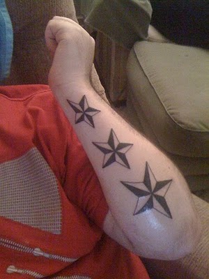 Nautical Star Tattoo Design on Forearm