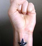 Black Nautical Star Tattoos for Wrist