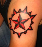 Cool Nautical Star Tattoo Design for Girl