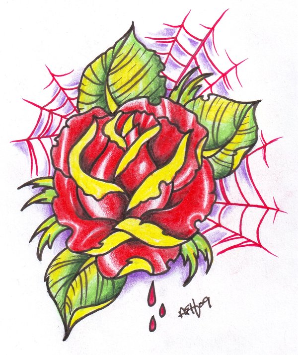 Neo Traditional Rose Tattoo 2 By Vikingtattoo On Deviantart