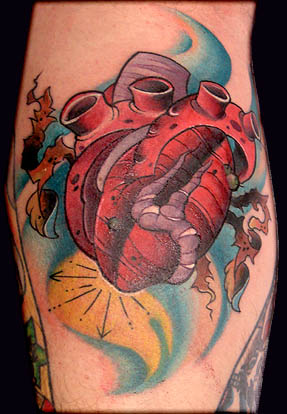 Neotraditional Heart Tattoos
