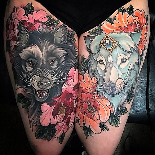 neotraditional-wolf-tattoos