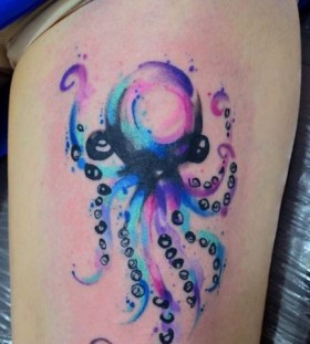 Octopus watercolor tattoo