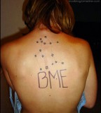 Orion Constellation Tattoo with Abbreviation on Back