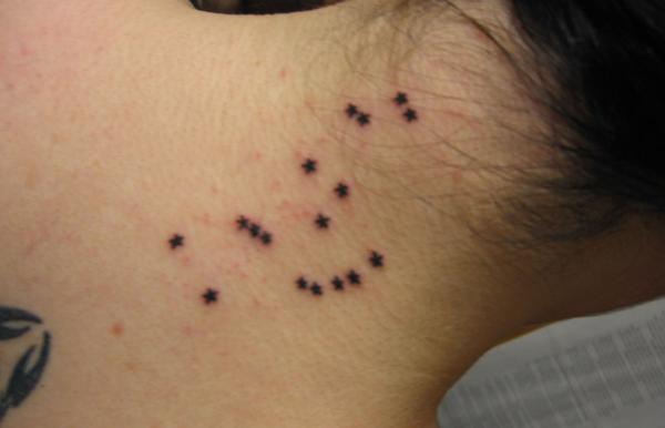 Constellation Orion Tattoo On Neck