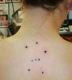 Orion Constellation Tattoo Design On Upper Back