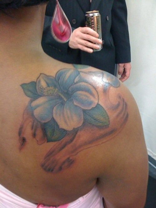 Lovely Swirl Flowers Ink Tattoo / Shoulder Tattoo Designs for Women