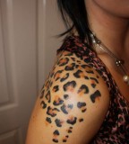 Leopard Patterns Tattoo Designs for Women - Over Shoulder Tattoos