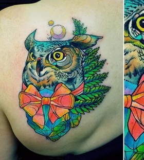 owl trippy tattoo