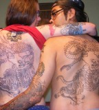 Full Back Dragon Tattoo on Pain Pleasure Couple