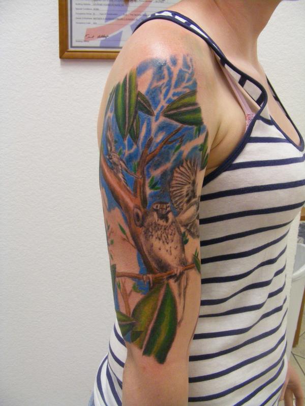 Three Little Birds Women Arm Tattoo