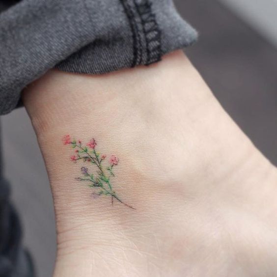 pastel flower tattoo by Mini Lau