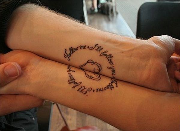 Nice Paw Print Tattoo For Couple