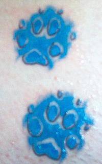 Blue Paw Prints Tattoo Design Pictures
