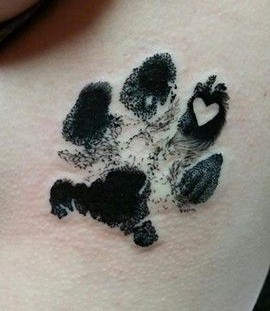 paw with a heart