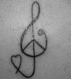 Peace Love And Music Tattoo Ink Art Tattoos