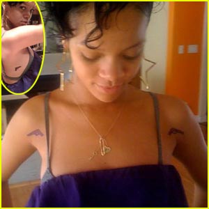 Rihanna New Gun Tattoos Bang Bang