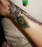 Peacock Feather Tattoo on Hand
