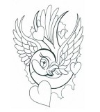 Bird With Heart Tattoo Designs Images