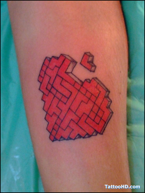 Broken Heart Cube Tattoos