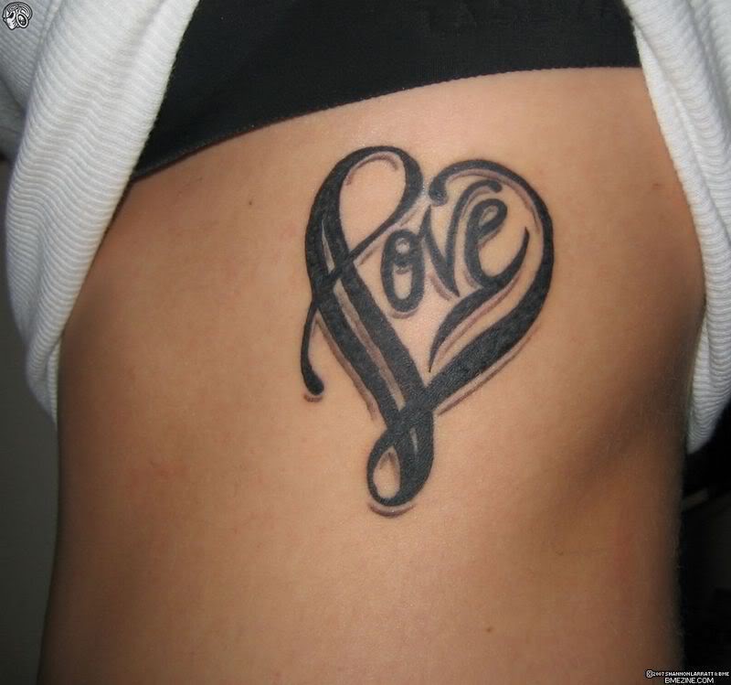 Heart Love Fonts Tattoo Ideas Designs Pictures
