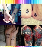 Popular Body Art Couple Tattoos Designs 
