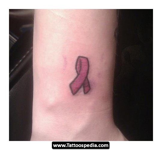 Small Pink Ribbon Tattoos on Arm