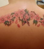 Pink Ribbon Back Tattoos