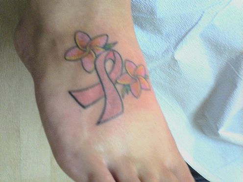 Foot Tattoo Ideas Breast Cancer Pink Awareness