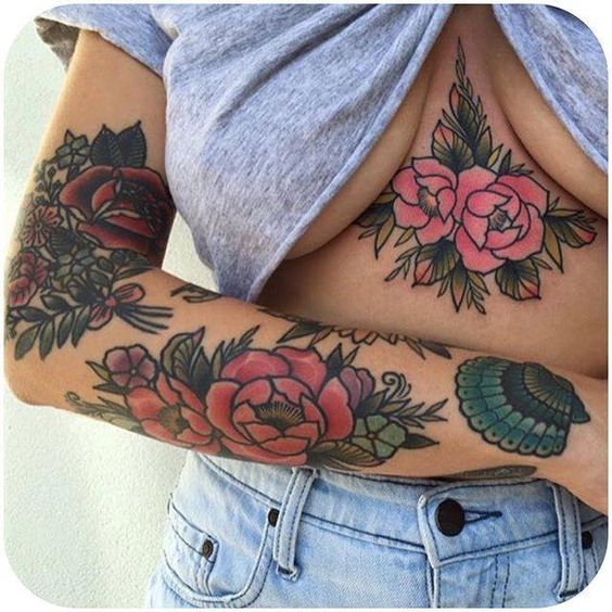 pink-rose-sternum-tattoo