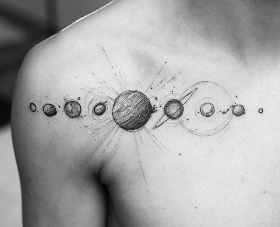 6. This neat solar system tattoo. 
