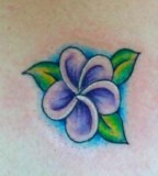 Purple Hawaiian Plumeria Tattoo Design