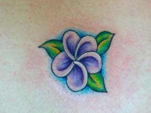 Purple Hawaiian Plumeria Tattoo Design