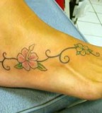 Plumeria Tattoo Design on Outer Foot