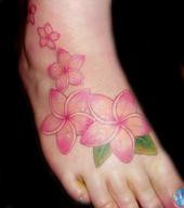Exquisite Plumeria Tattoo Design for Girl
