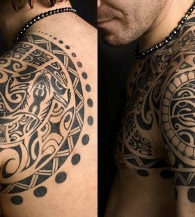 polynesian ornamental tribal tattoo
