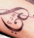 Cool Music Note Wrist Tattoo PIctures