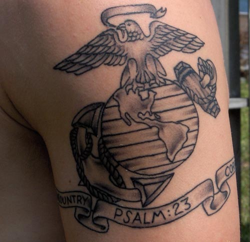Psalm 23 Emblem Tattoo Marine Corps Tattoos