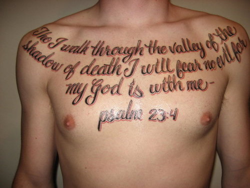 Psalm 234 Tattoo Picture At Chest
