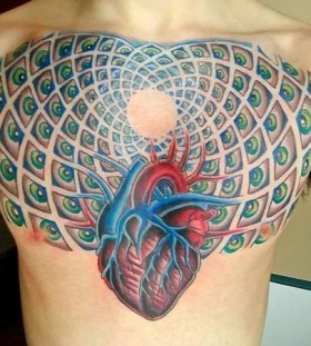 psychedelic heart tattoo